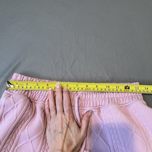 Grayson Threads Jogger Sweat Pant Small Pink Textured Diamond Lounge Womens - Picture 3 of 10